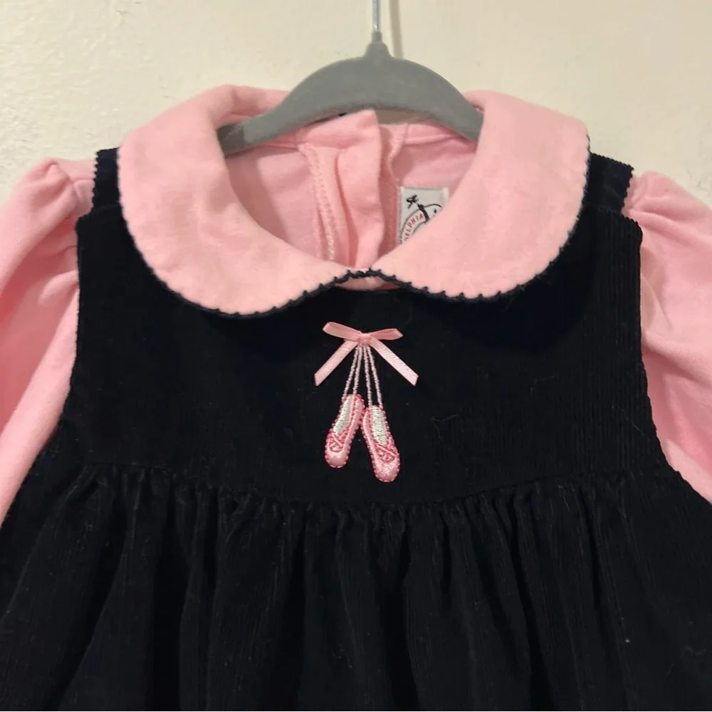 Goodlad Philadelphia 18M Girls Corduroy Dress Set Ballerina Appliqué Embroidered